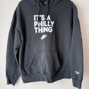 New Era Eagles Black Hoodie with White Text